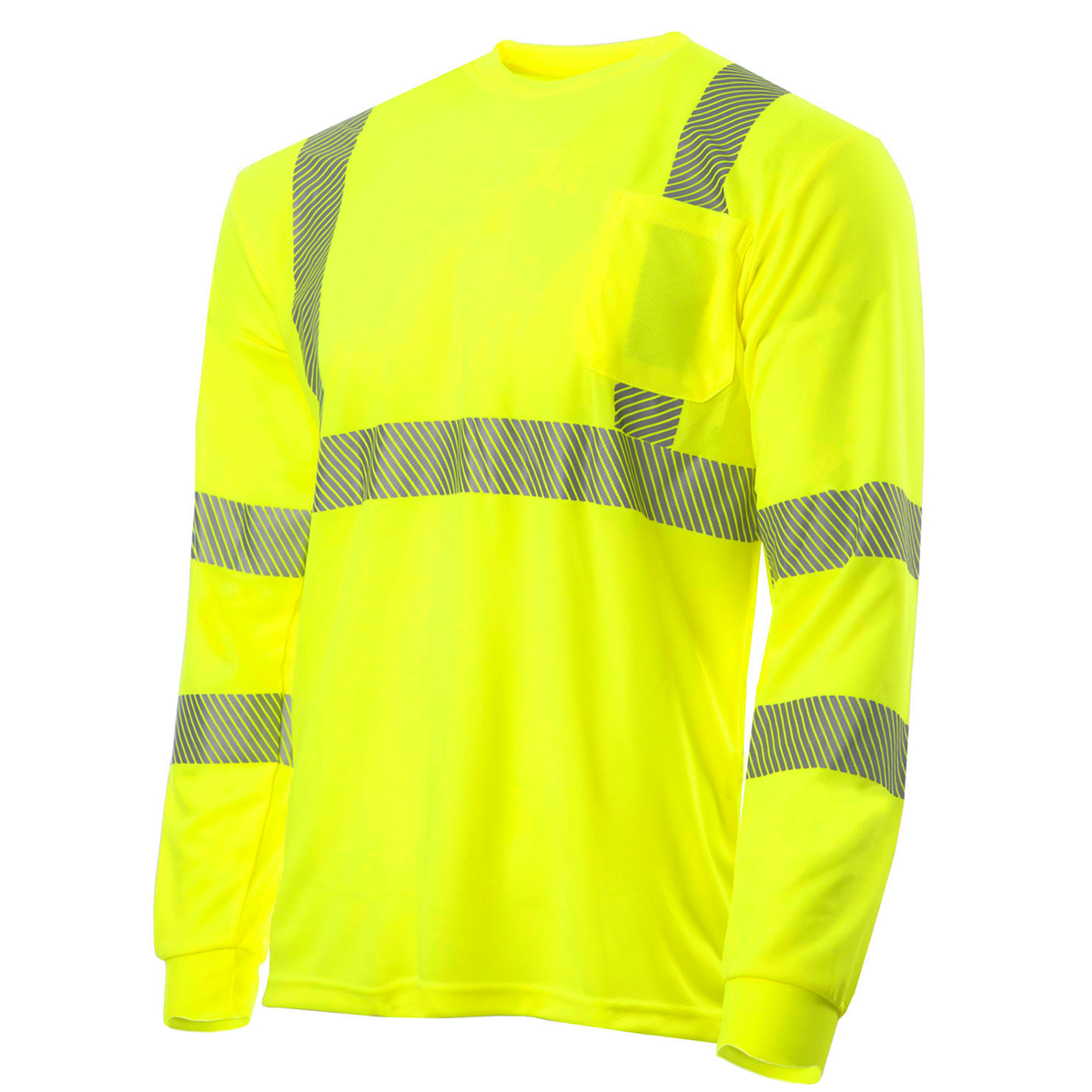 JORESTECH Hi-Vis Long Sleeve Safety Shirt, Heat Transfer, ANSI Class 2 (Yellow, 3XL)