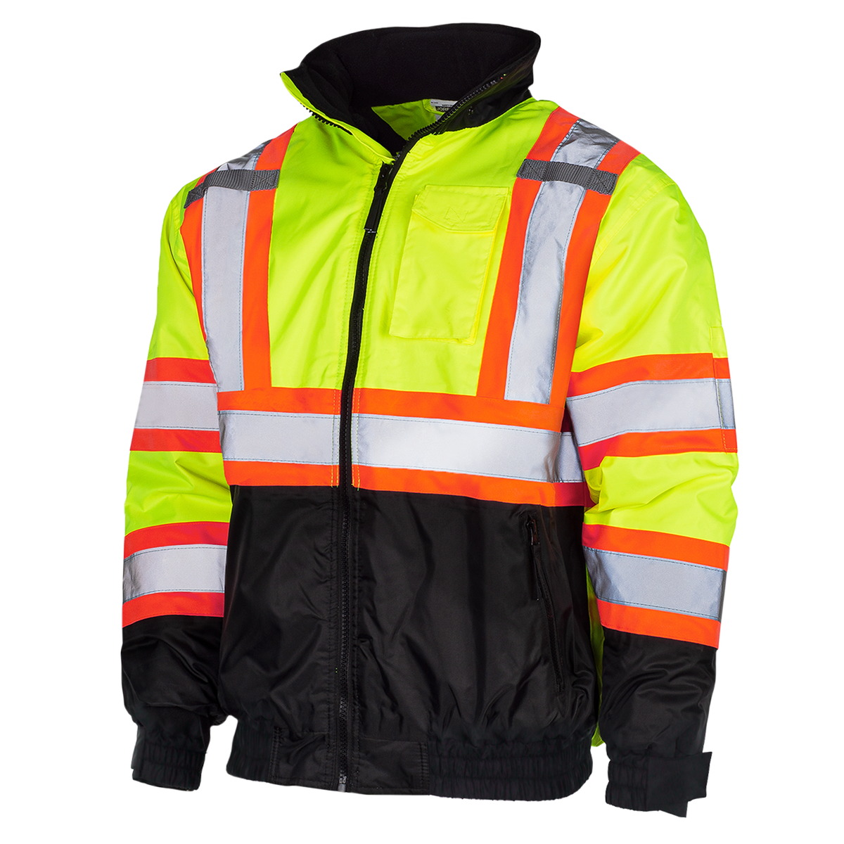 Pioneer Men's Hi-Vis Safety Bomber Jacket - Waterproof, Winter Jacket ANSI Class 3, Rated To -21°C, Orange