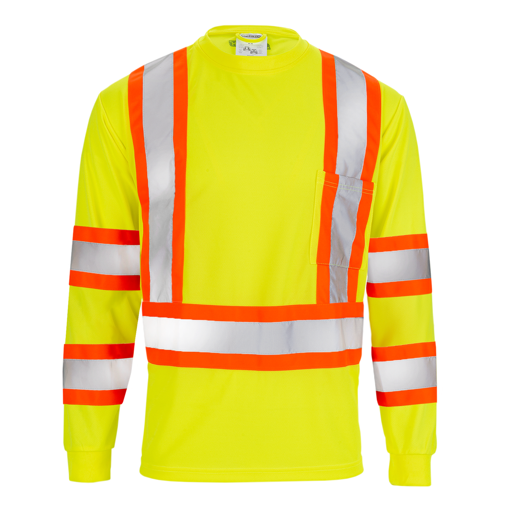 Reflective Safety Shirts Long Sleeve 3-Pack Hi-Vis Long Sleeve Shirts For Men - Reflective Safety Work Shirts With Pocket Hi Vis Breathable Polyester Work Shirts Reflective Safety Shirts Long Sleeve 3-Pack Hi-Vis Long Sleeve Shirts For Men - Reflective Safety Work Shirts With Pocket Hi Vis Breathable Polyester Work Shirts