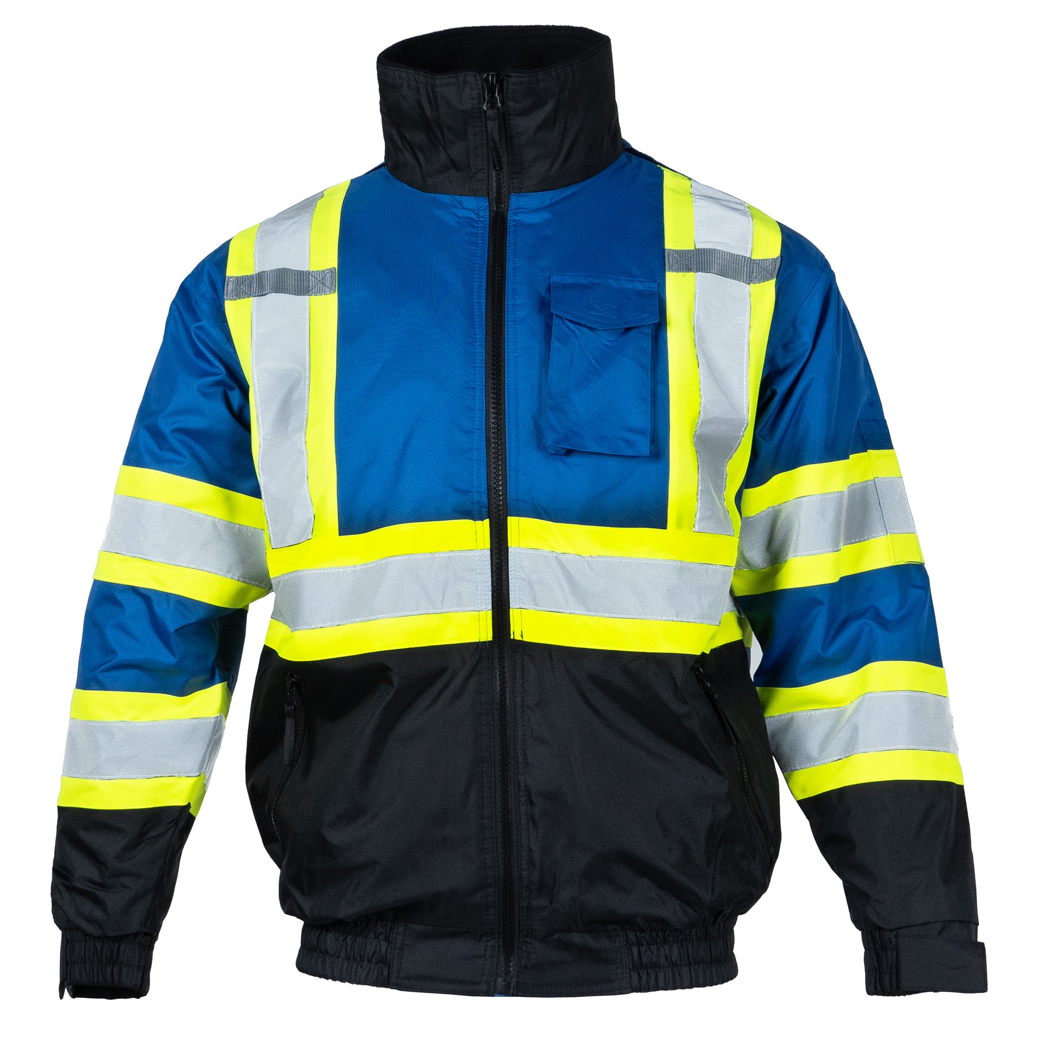 Hi-Vis 2-Toned Reflective Bomber Safety Jacket |ANSI Class 3