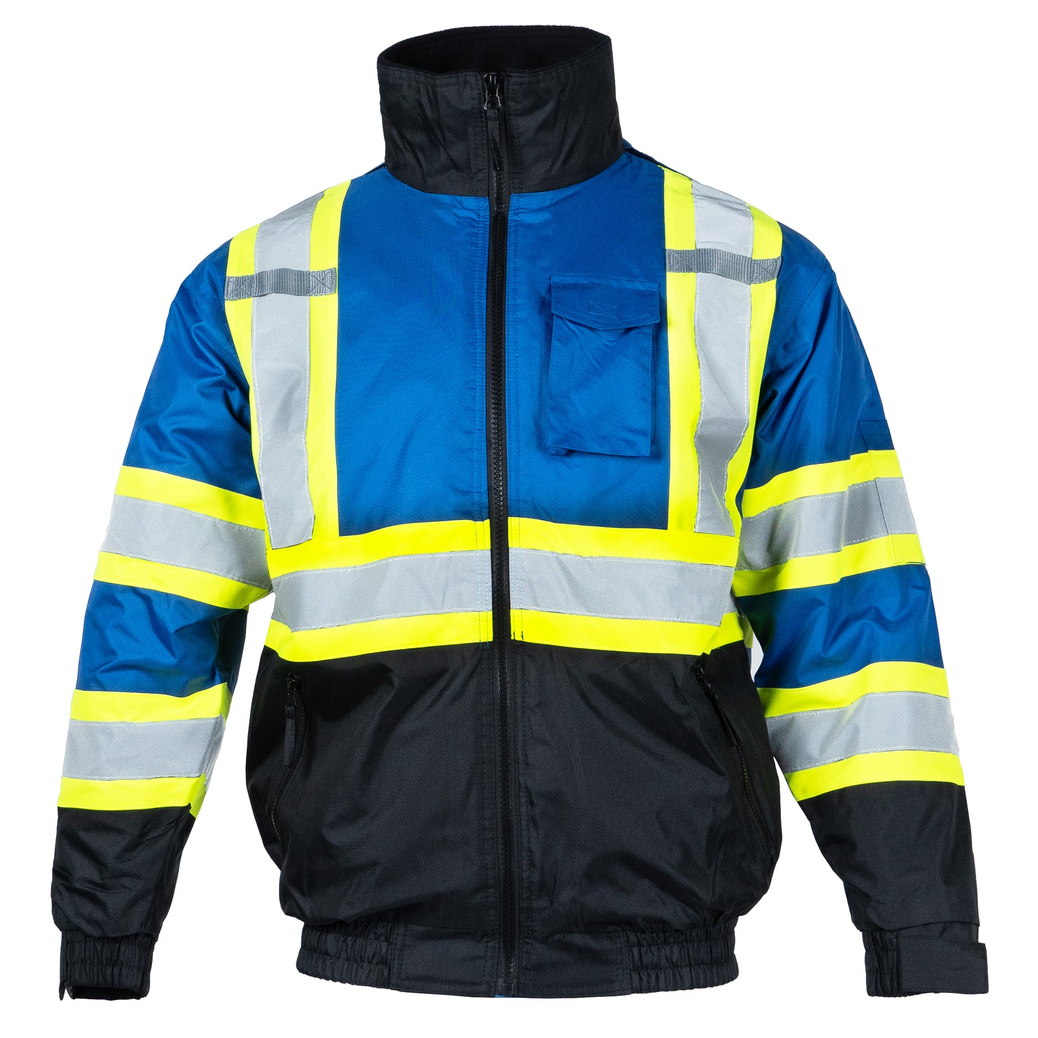 Hi-Vis 2-Toned Reflective Bomber Safety Jacket |ANSI Class 3
