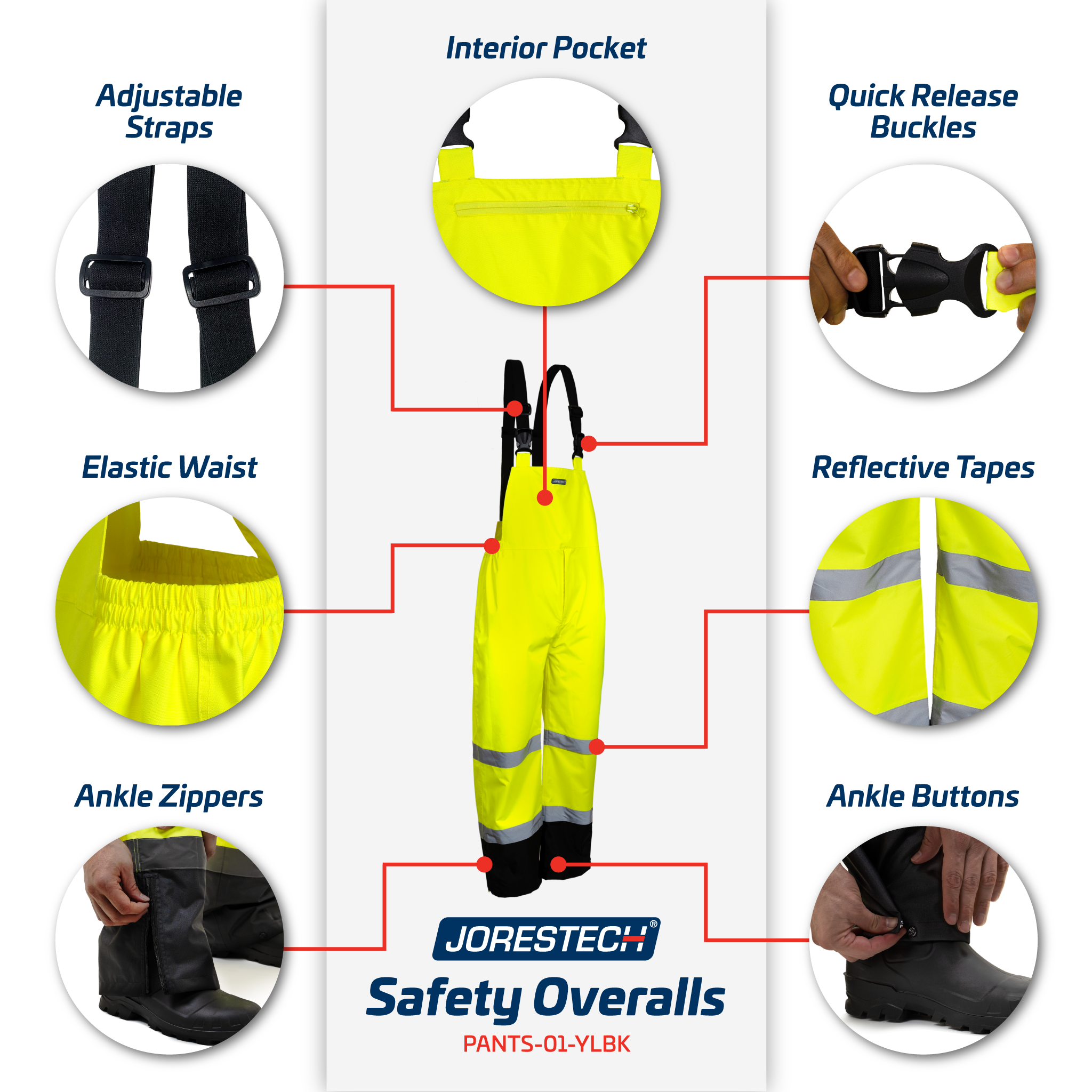 High Visibility Waterproof Safety Overall Pants with High Visibility Waterproof Safety Overall Pants with