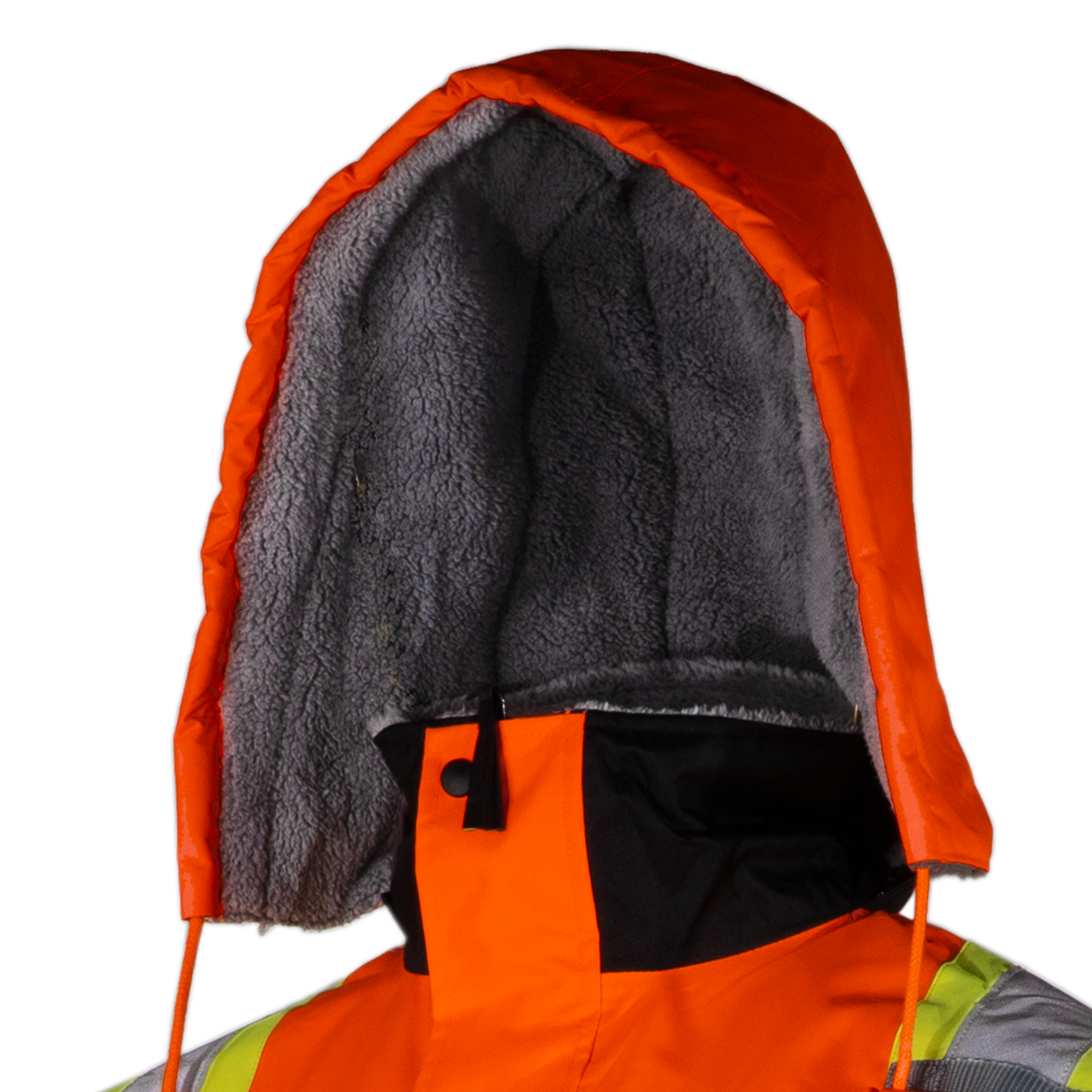 Hi-Vis X-Back Two-Tone Safety Bomber Jacket with Sherpa Faux