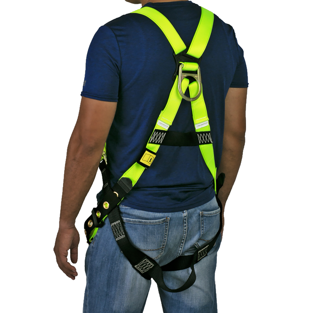 Keepers Fall Protection ANSI Hi-Vis Body Harness with D-Ring & Lanyard Keepers for Fall Arrest ...
