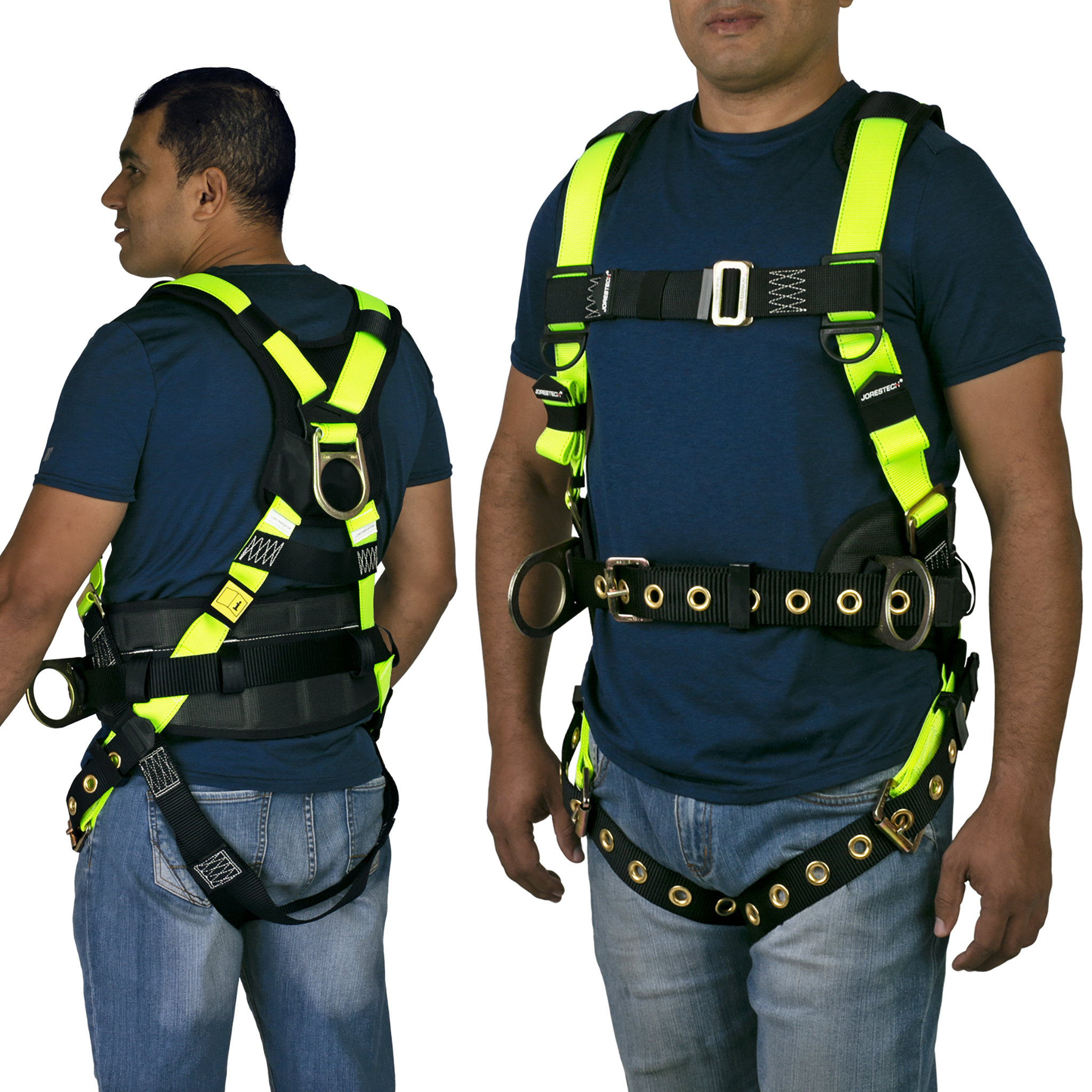 Hi-Vis 3D Body Harness with Padded Belt & Shoulder Straps | ANSI