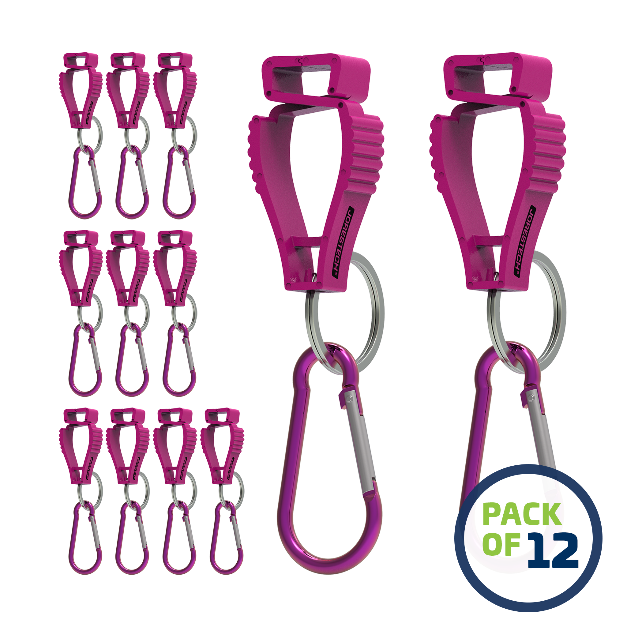Swivel Glove Clip Holder with Carabiner | Pack of 3, 6, 12, or 24