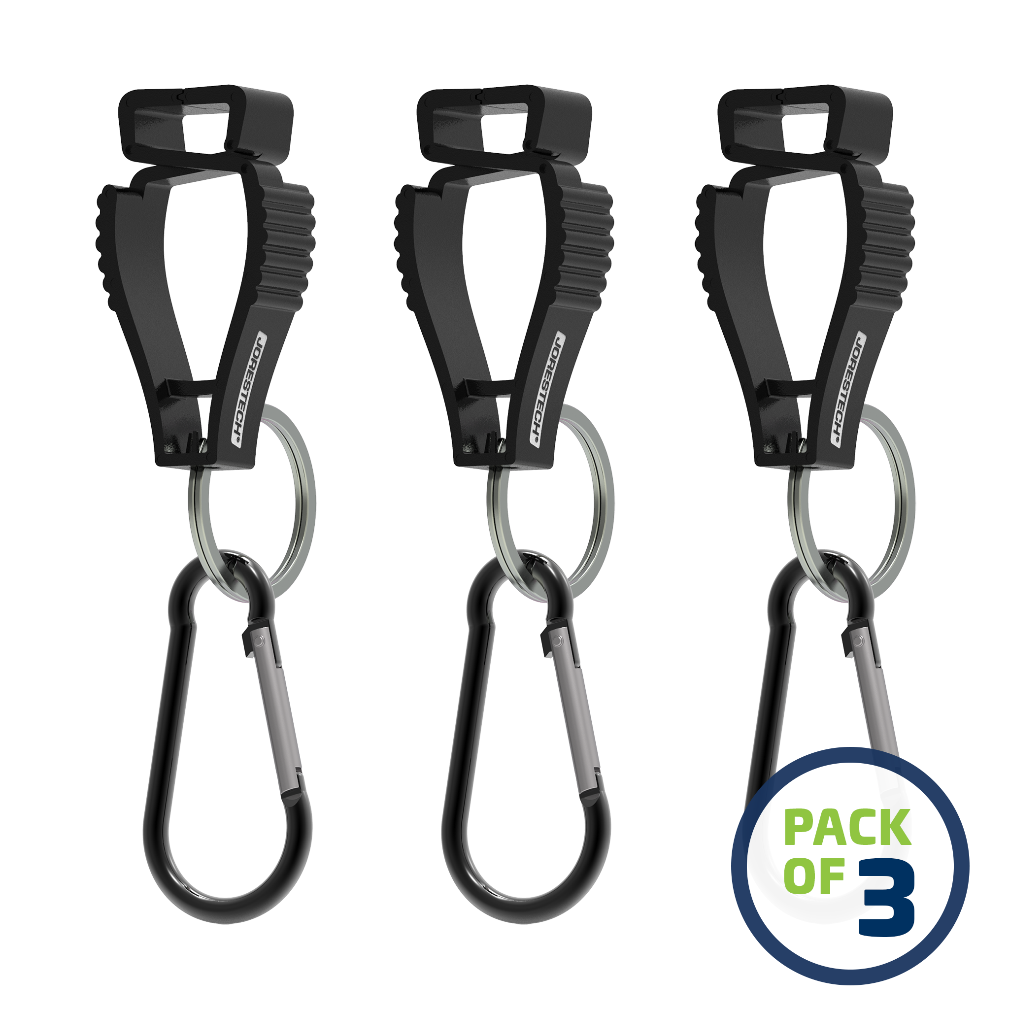 Swivel Glove Clip Holder with Carabiner | Pack of 3, 6, 12, or 24