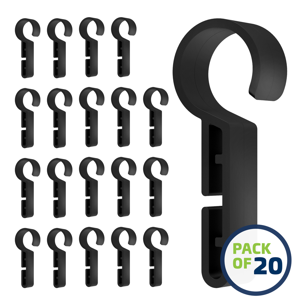 20PCS Black Helmet Headlamp Clips – Hard Hat Hooks For Safety Helmets & Headlamps – Plastic, Easy To Install