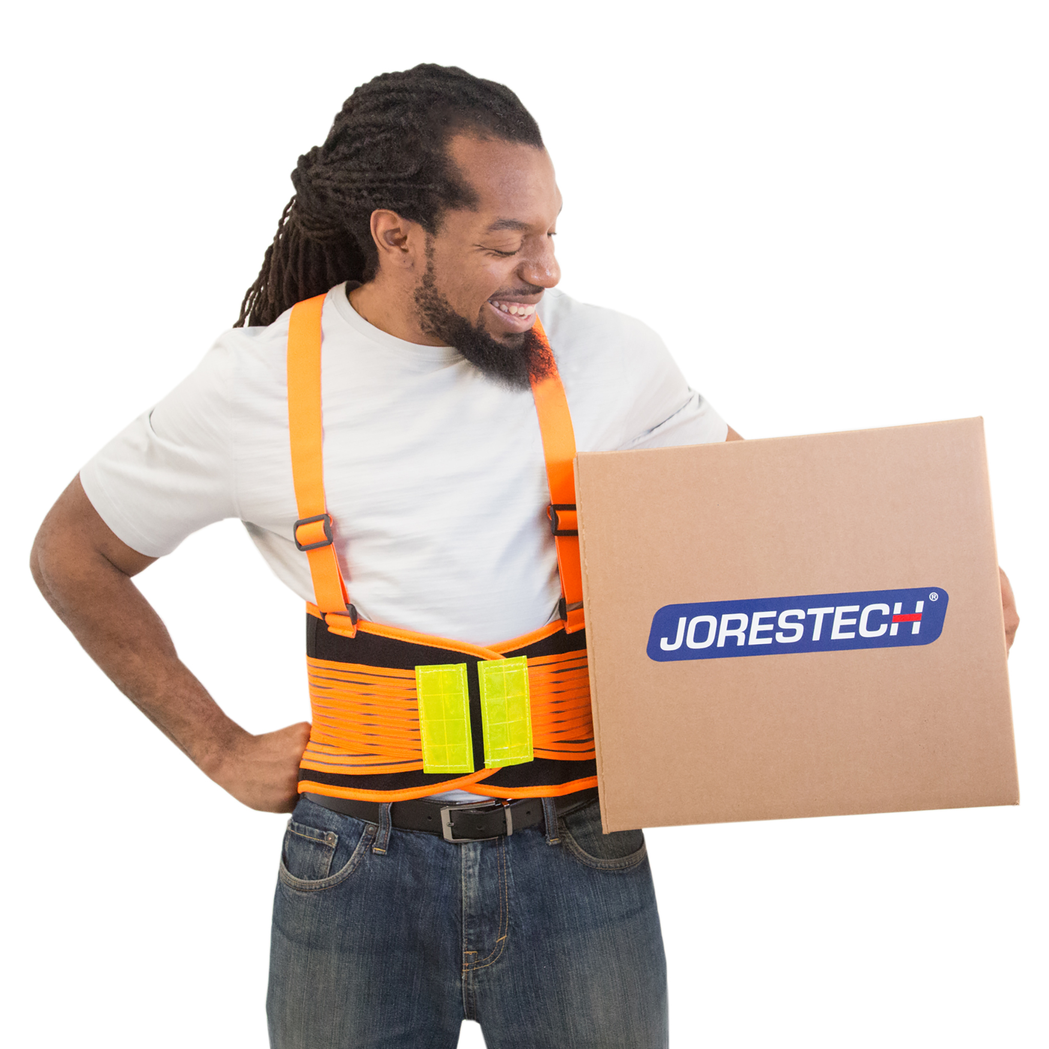 Hi-Vis Back Support Belt with Suspenders & Reflective Strips
