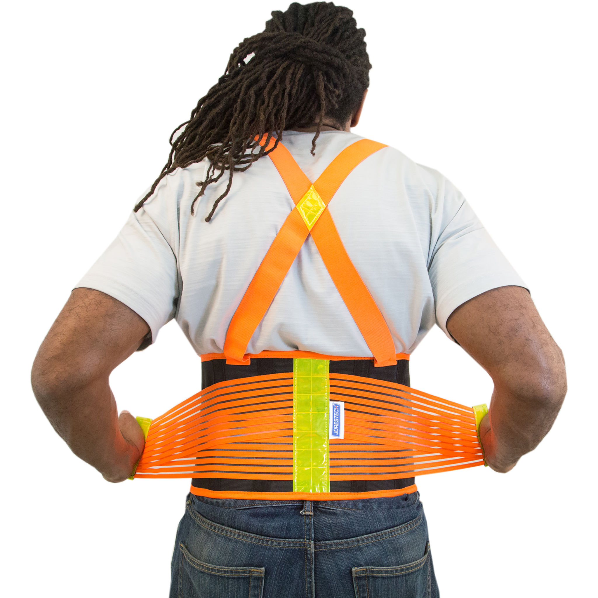 Hi-Vis Back Support Belt with Suspenders & Reflective Strips