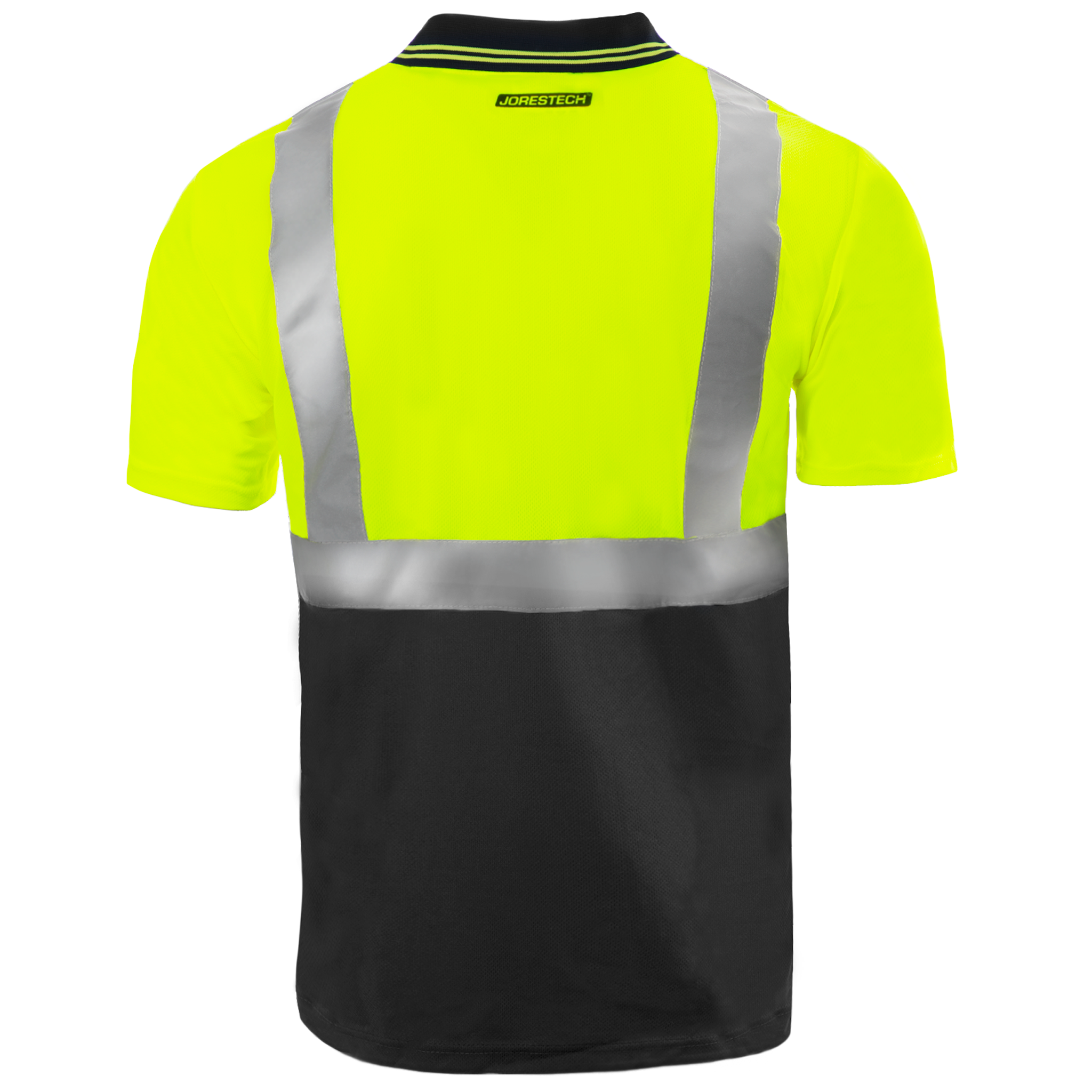 Uno Mejor Class 3 Hi-Vis Safety Shirt - Yellow & Black Short Sleeve (Large)
