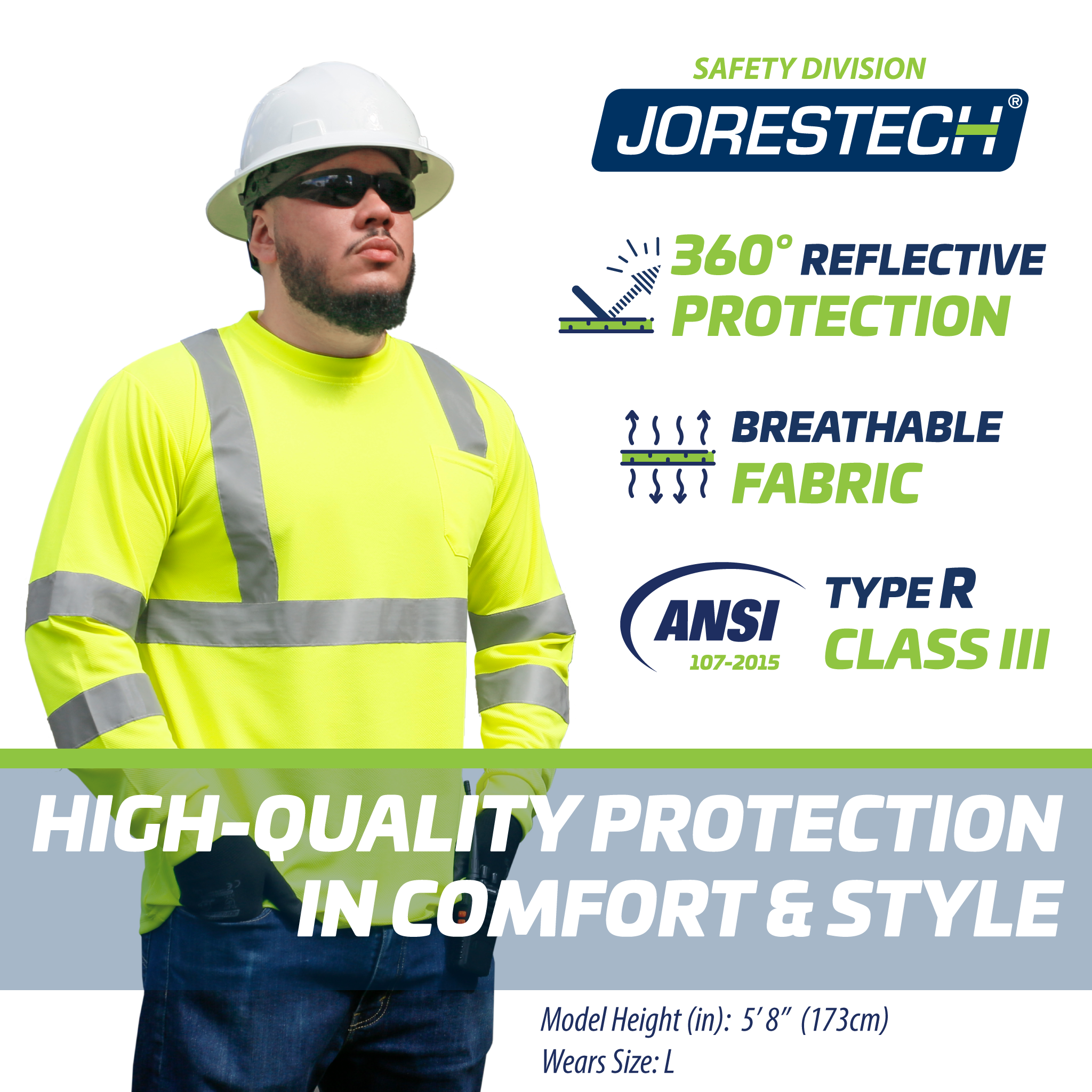 JORESTECH Hi-Vis Safety Rain Pants, ANSI Class E (Yellow/Black, 2XL)