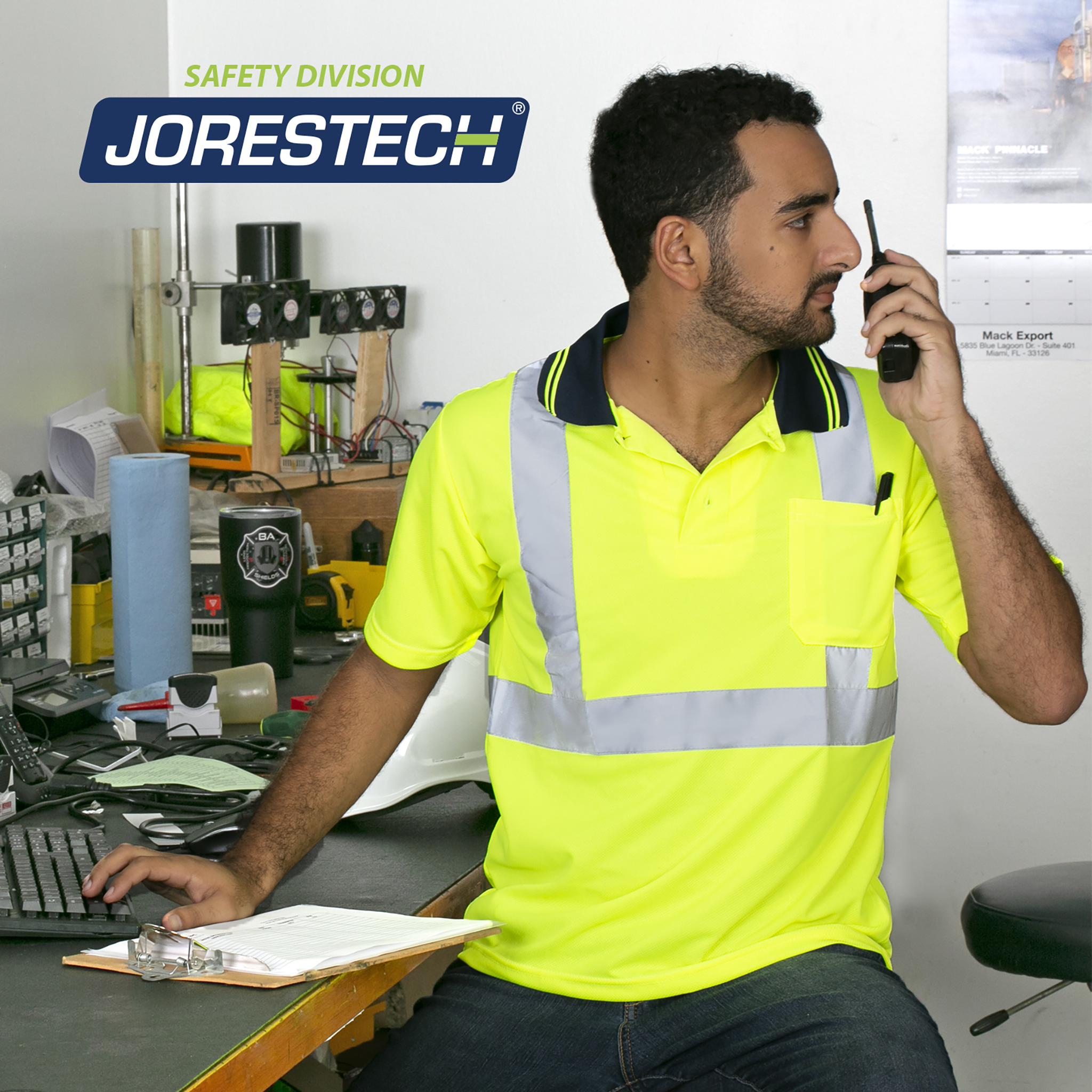 High Visibility Reflective Polo shirt with Pocket | ANSI – JORESTECH