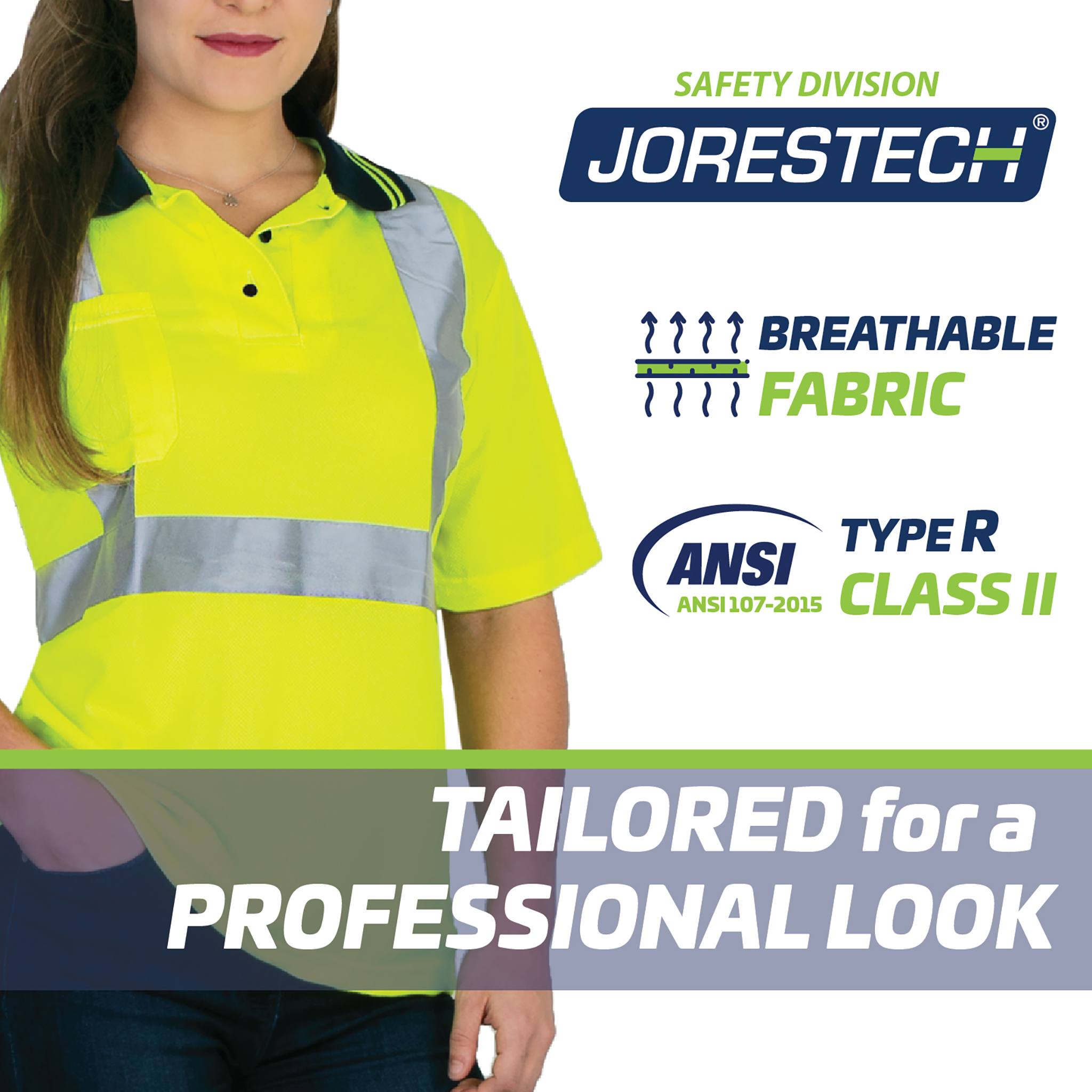 High Visibility Reflective Polo shirt with Pocket | ANSI – JORESTECH