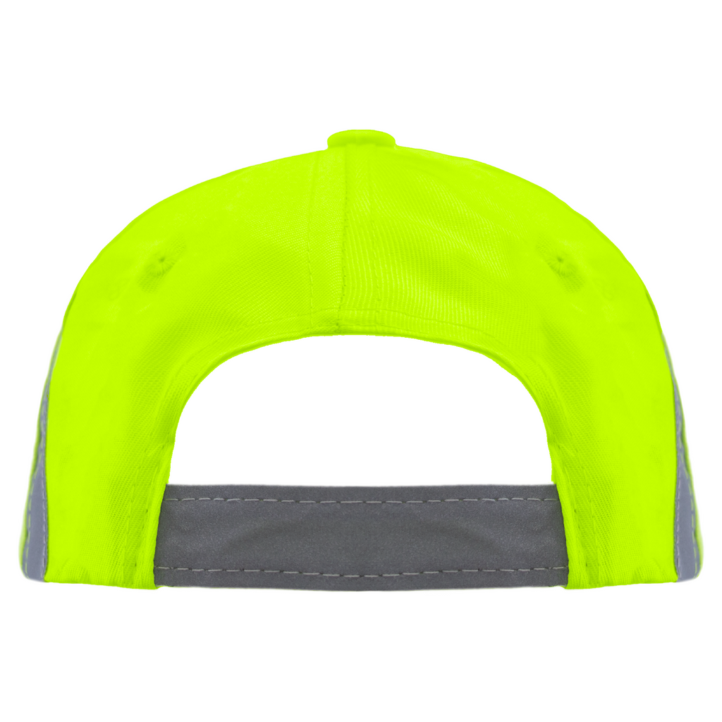 Neon Baseball Cap with Reflective Details for High Visibility Safety ...