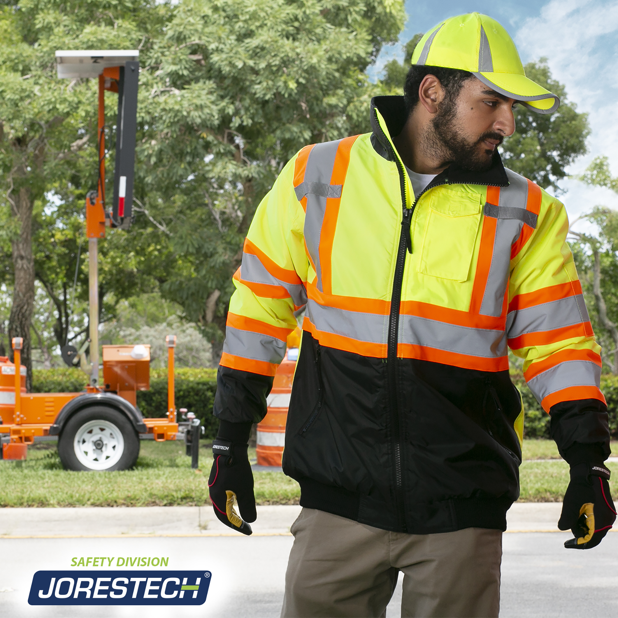 Hi-Vis 2-Toned Reflective Bomber Safety Jacket |ANSI Class 3 Hi-Vis 2-Toned Reflective Bomber Safety Jacket |ANSI Class 3