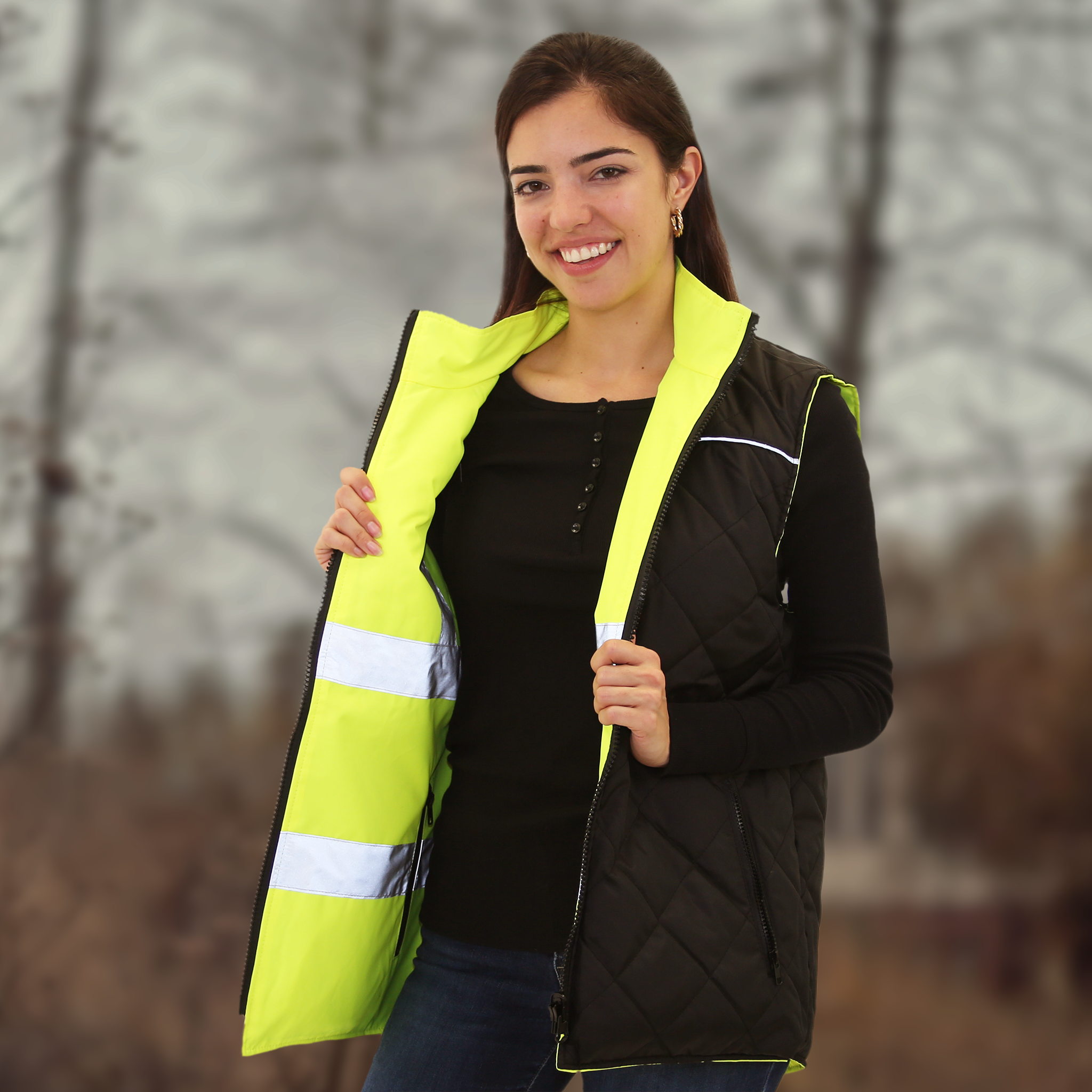 ANSI Insulated High Visibility Safety Vest | Reversible 2-in-1