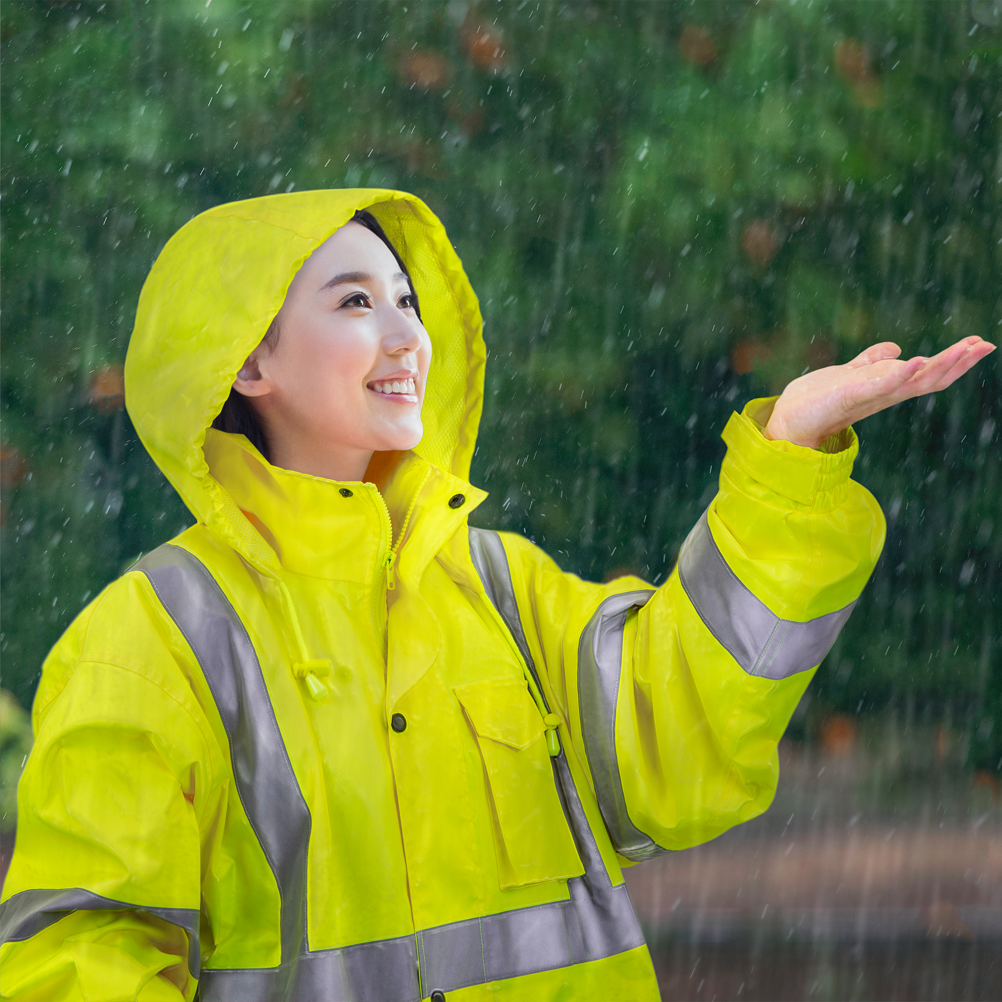 JORESTECH SAFETY | Hi Vis Raincoat with Hideaway Hood | ANSI Class 3 JORESTECH SAFETY | Hi Vis Raincoat with Hideaway Hood | ANSI Class 3