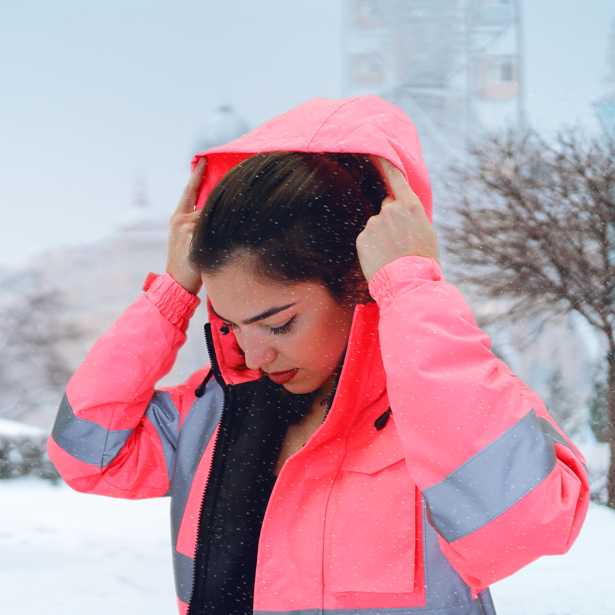High Visibility Pink Jacket with Reflective Stripes – JORESTECH