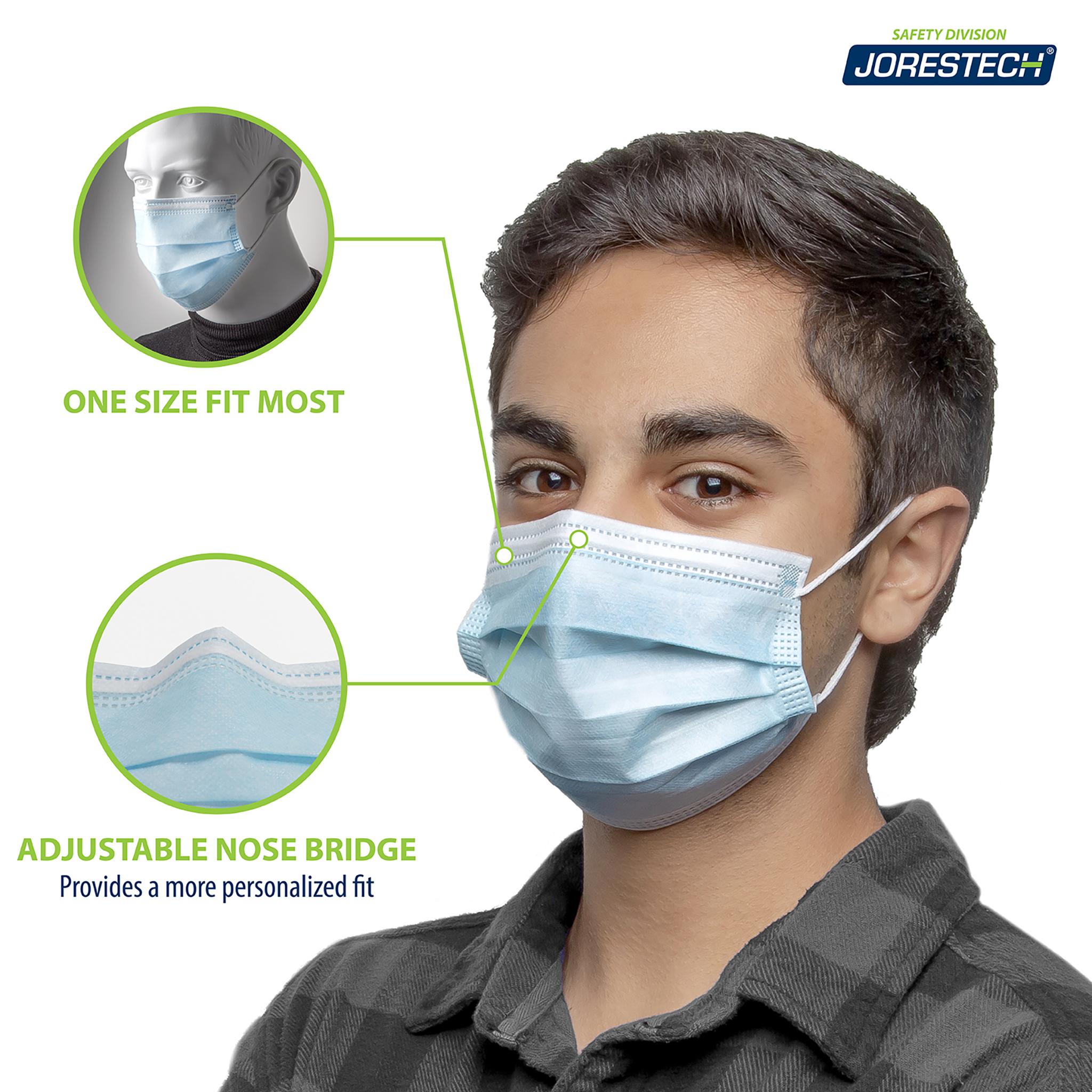3 Ply Disposable Face Mask Economy Box | 50 PACK – JORESTECH