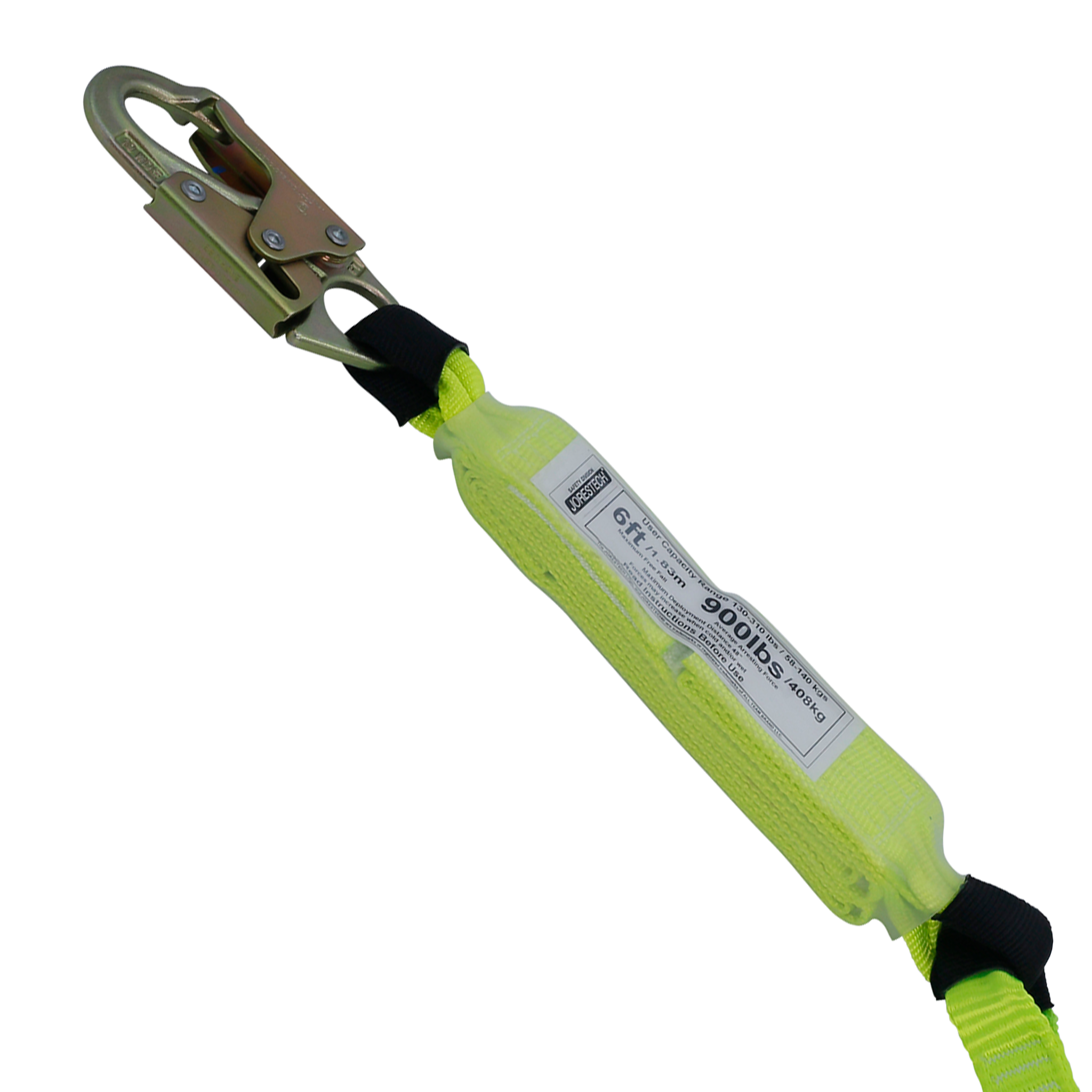 JORESTECH Single-Leg Shock-Absorbing Lanyard With Two Snap Hooks (Made In USA)