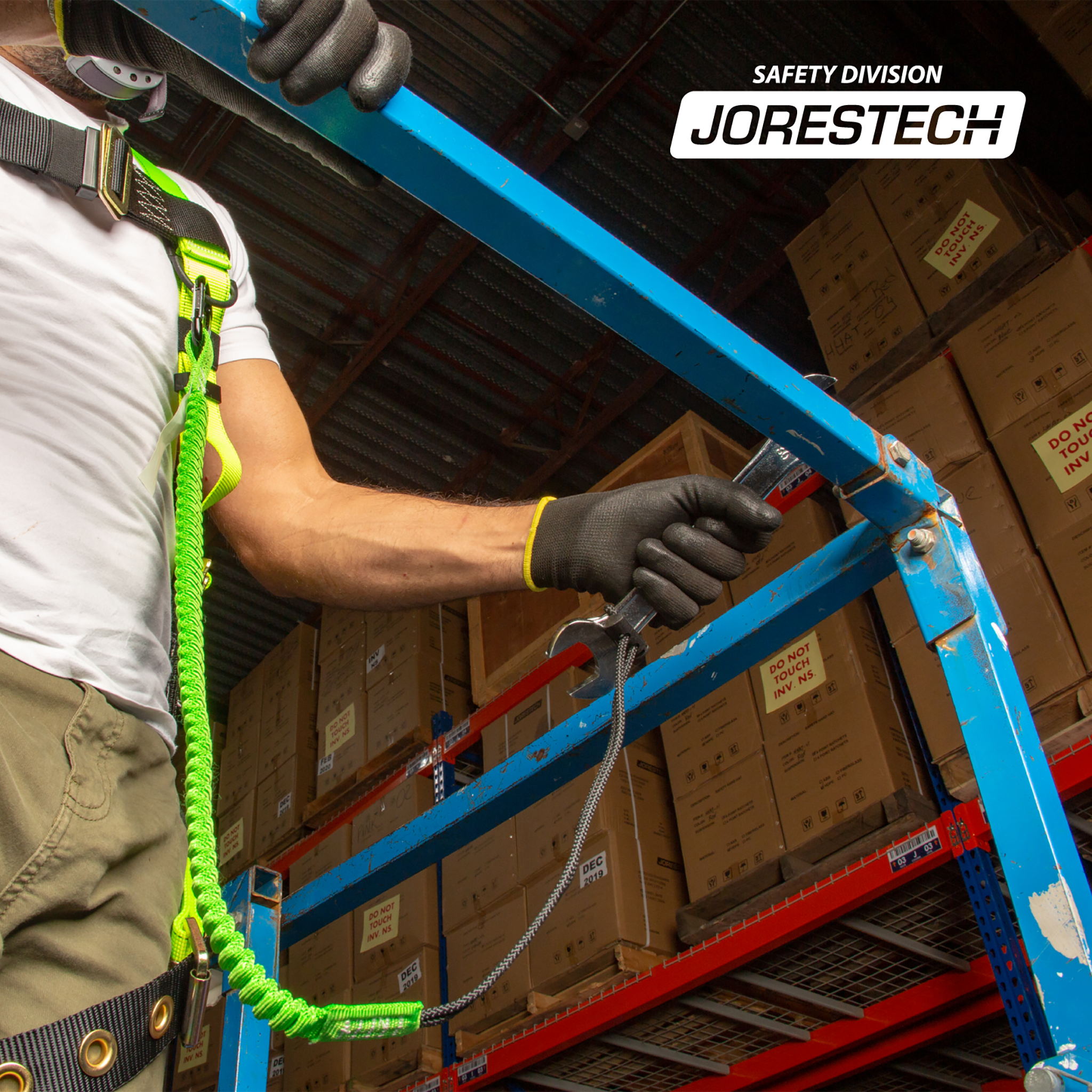 Hi Vis Shock Absorbing Tool Tether Lanyard with Carabiner – JORESTECH