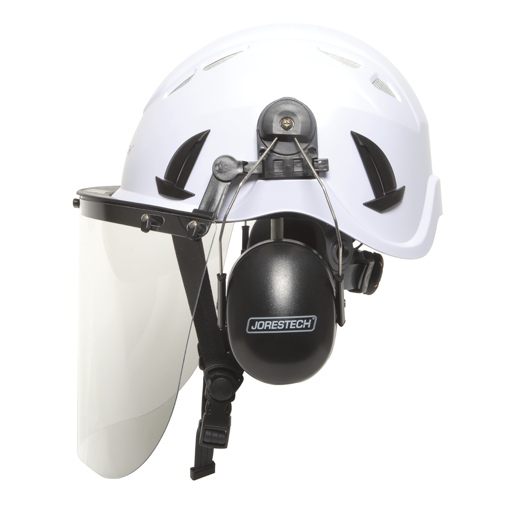 ear muffs motorcycle helmet Jorestech Ventilated Safety Helmet System with Face Shield and Earmuffs (Lime)